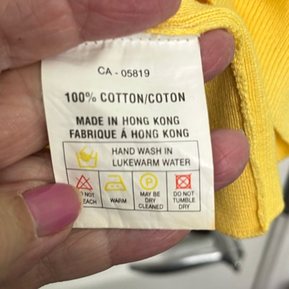 Funsport Women’s ‘Shades of Yellow’ 100% Cotton Short Sleeved Cardigan Size L - Picture 6 of 7